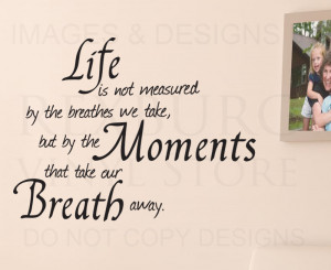 ... Art-Sticker-Quote-Vinyl-Removable-Letter-Measure-Life-by-Moments-IN04