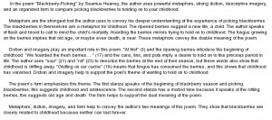 essay on Blackberry-Picking by Seamus Heaney Poem Review