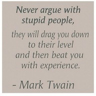 never argue with stupid people