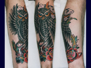 owl tattoo old school