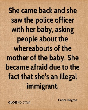 the police officer with her baby, asking people about the whereabouts ...