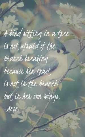 bird sitting in a tree is not afraid of the branch breaking because ...