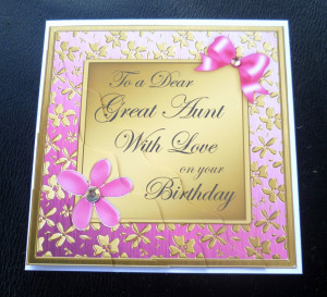Great Aunt Elegant Floral Birthday Card Pink Lilac Plum Or Wallpaper ...