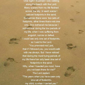 Jesus Footprints In The Sand Quote