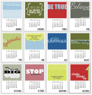 2013 Printable Quote Calendar via Etsy.