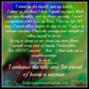 am proud of being a woman..