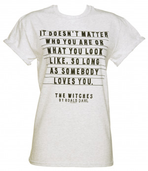 Ladies Roald Dahl The Witches Rolled Sleeve Boyfriend Quote T-Shirt