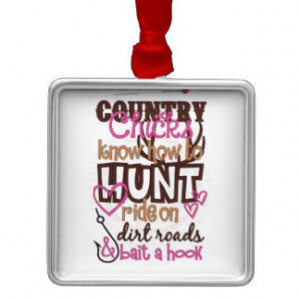 Country Girl Pride Square Metal Christmas Ornament