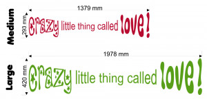 Crazy Little Thing Called Love (Queen/Elvis) Lyric size chart