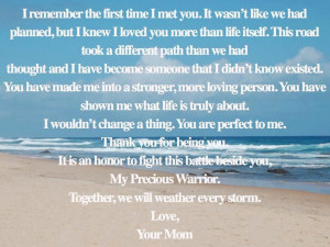 love you warriorSpecial Needs Mom Quotes, Autism Mom Quotes, Honest ...