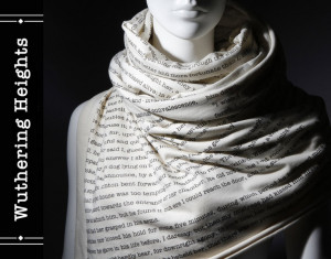 Wuthering Heights book on the scarf - via Etsy.