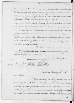 Letters and Documents to/from Washington related to Slavery