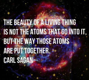 The beauty of a living thing is not the atoms that go into it, but the ...