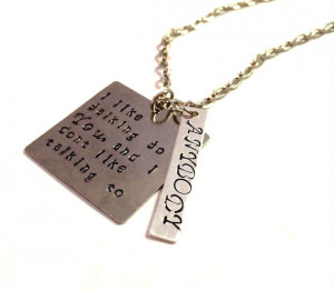 My Mad Fat Diary Inspired Hand Stamped Quote Necklace. 