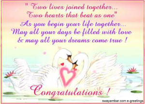 Today you are one, we cherish two: