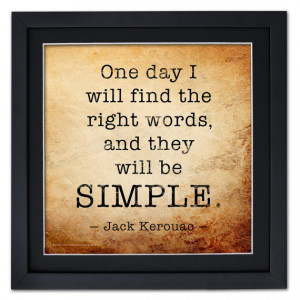 Jack Kerouac Classic Inspirational Quote, Framed Motivational Art ...