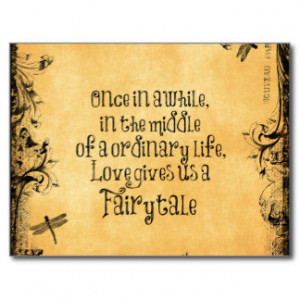 Vintage Antique Orange with Love Quote Postcard