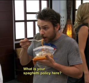 funny perfect bag Spaghetti Charlie Day Sweet Dee charlie kelly ...