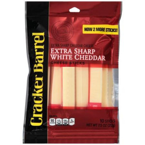 Cracker Barrel Extra Sharp White Cheddar Cheese Sticks 10 count 7 5