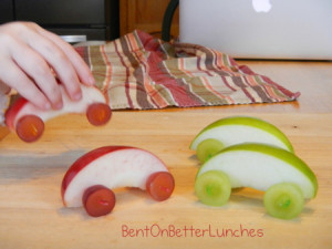 ... to prepare slice an apple into wedges and trim the core for each apple