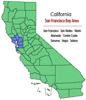 San Francisco Bay Area California Map