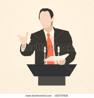 Speaker at Podium Cartoon