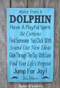 ... Dolphin Sign Quotes Inspirational Sea Life Wall Décor Hanging Gift