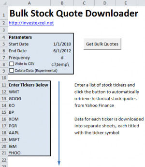 Quotes Downloader ~ Multiple Stock Quote Downloader for Excel