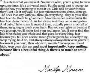 Marilyn Monroe was brilliant…