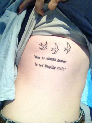 ... , but my tattoo! The quote is from Sebastian Faulks' novel Engleby