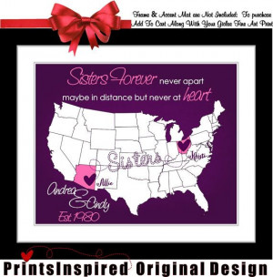 sister gift long distance custom #uniquesistergift #printsinspired, $ ...