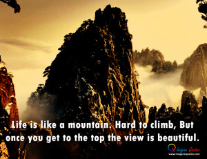 Life is like a mountain Life Quotes