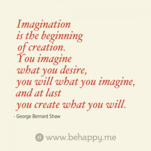 Imagination is the beginning of creation. You imagine what you desire ...