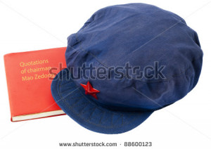 ... hat and little red book with quotations from the Mao Zedong period