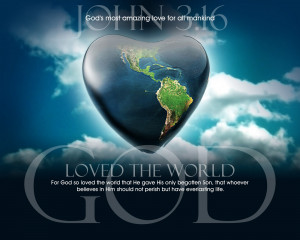 Bible Verses Love John 3:16 Heart In Sky HD Wallpaper