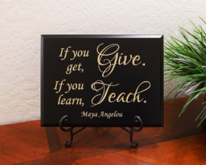 Decorative Carved Wood Sign with famous quote by Maya Angelou, 