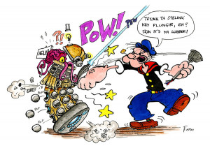 Popeye vs Dalek by Clone-Artist