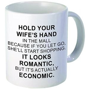 ... hand in the mall shopping humor funny quotes design 11oz ceramic