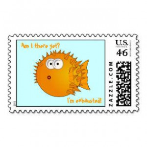 Puffer Fish - Funny Sayings Stamp