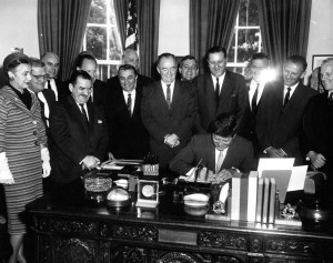 AR6801-E. President John F. Kennedy Signs Peace Corps Act