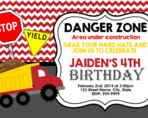 Printable Construction Birthday Invitation Construction Birthday Party ...