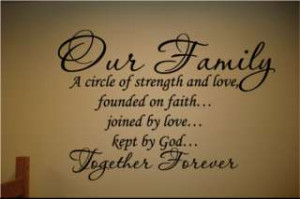 Wall Decal Our Family Circle Together Forever Art Quote