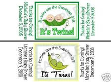 Baby Shower Favor Candy Labels Two Peas in a Pod Twins
