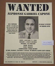 Al Capone Wated Poster Alphonse Gabriel Capone Scare Face F.B.I.