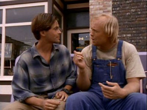 Rob Lowe as Nick Andros and Bill Fagerbakke as Tom Cullen in the 1994 ...