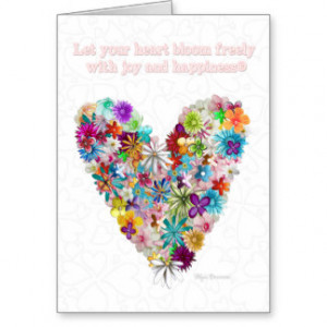 Love Flowers Heart Quote Colorful Greeting Card