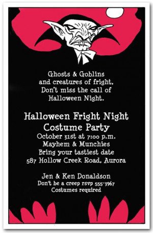 Halloween Invitations: Vampire Scare Halloween Party Invitations from ...