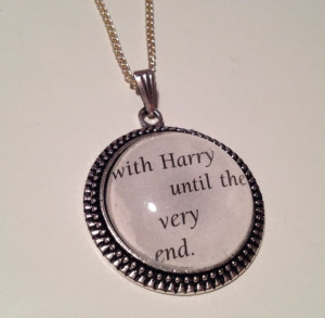 Handmade Harry Potter inspired Book Quote glass dome chain necklace
