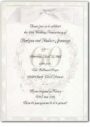 ribboned 60th anniversary invitation