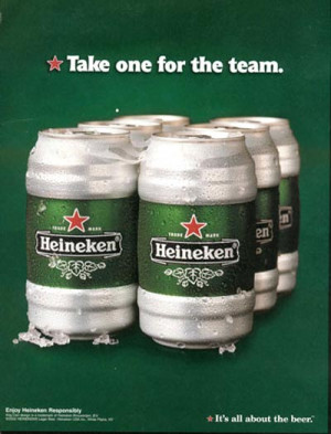 Heineken ads - six pack - Take one for the team
